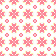 seamless pattern with pink flowers