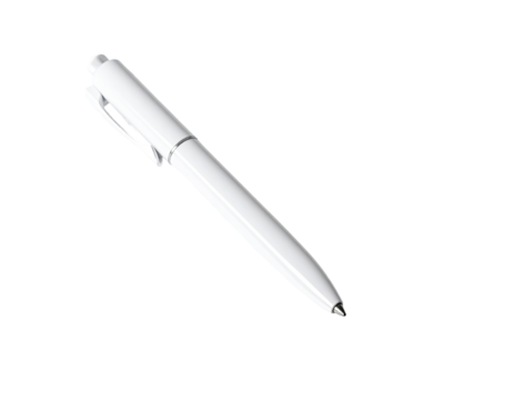 White ballpoint pen, angled view