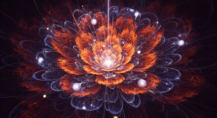 Obraz premium Fractal Fire Bloom
