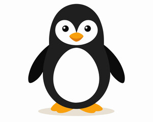 Cute Winter Penguin silhouette Vector illustration design