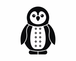 Obraz premium Cute Winter Penguin icon silhouette Vector illustration design