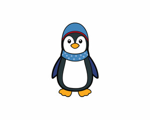 Cute Winter Penguin Vector illustration design