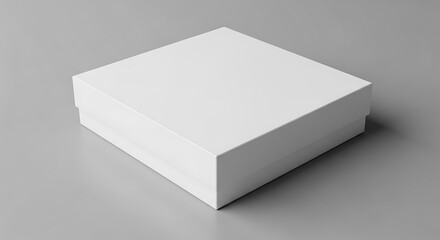White Square Box on Gray Background.