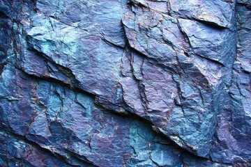 Close-up of textured, purple-blue rock face