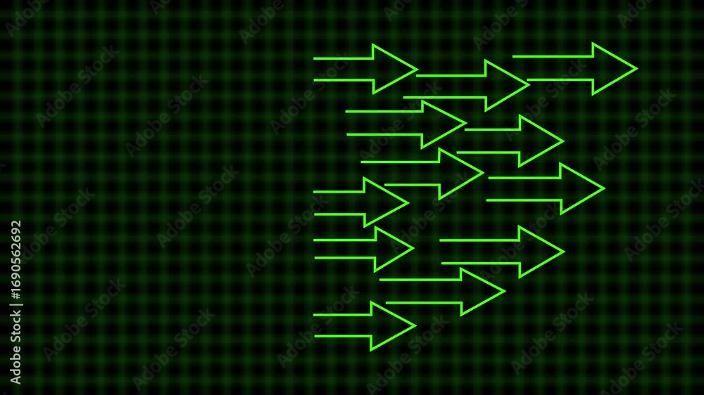Poster abstract directional arrow icon animation. 4k motion graphics animation.