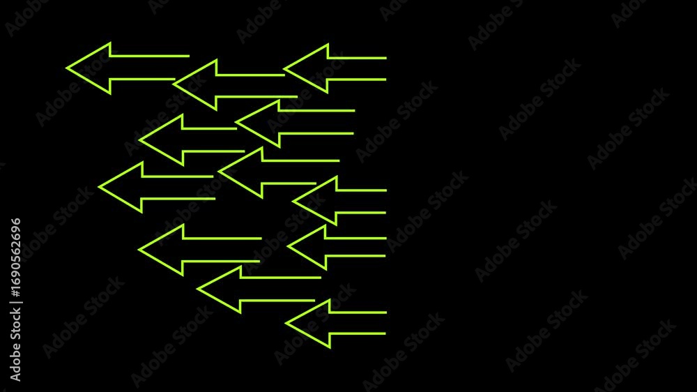 Poster abstract directional arrow icon animation. 4k motion graphics animation.