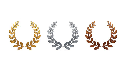 Celebrate achievement with a gold, silver, and bronze laurel wreath award for top performance excellence