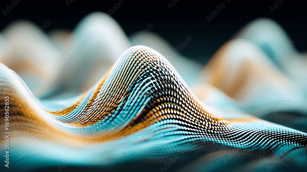 Fototapete an abstract digital rendering depicts flowing, undulating forms with a textured, granular surface, e