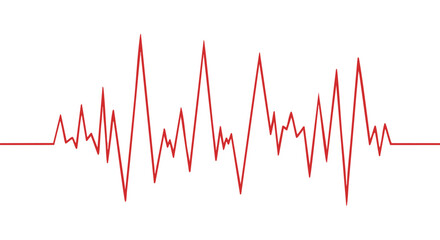 Dynamic red heartbeat line on white symbolizes vital signs and medical technology advancements