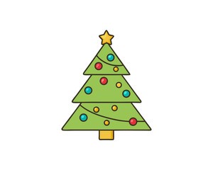 Christmas Tree Flat Vector illustration design