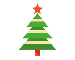 Christmas Tree Flat Vector illustration design