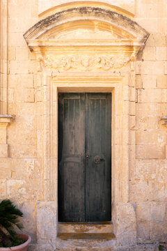 old wooden door in old town