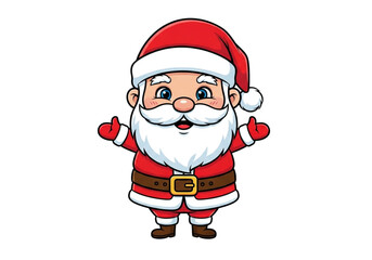 Cute cartoon santa claus isolated on transparent background