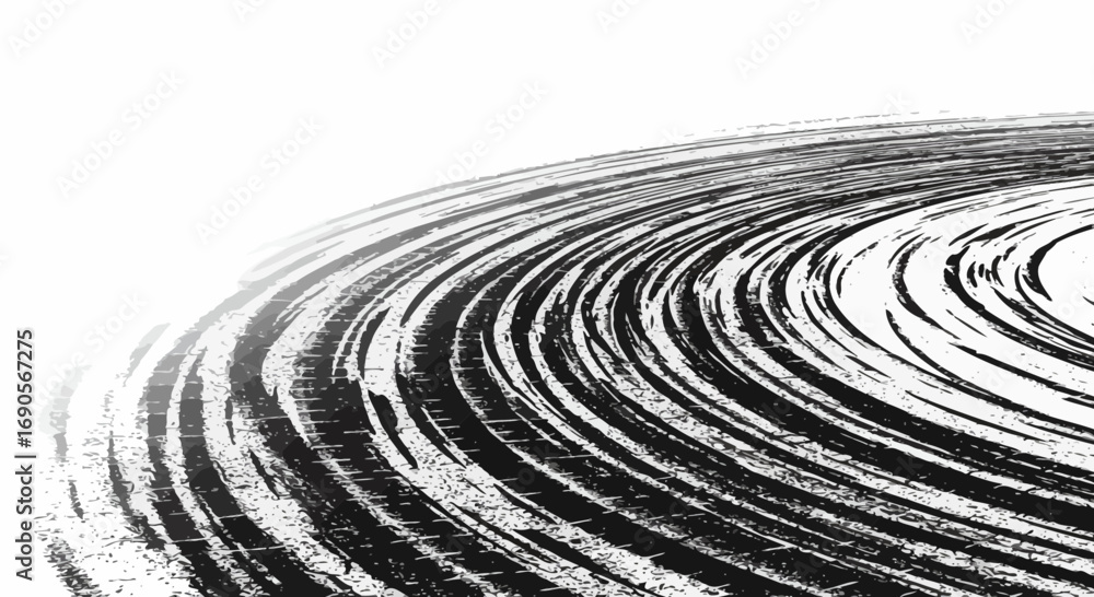 Poster abstract black and white curved lines design with a textured paint style background
