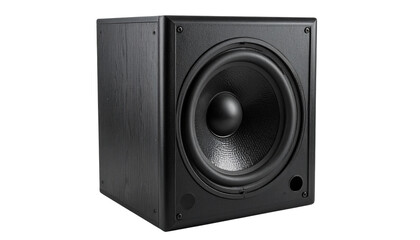 Speakers PNG, Modern Audio Speaker System with Subwoofer and Sound Waves, Transparent Background, Music and Entertainment Illustration, Home and Studio Design