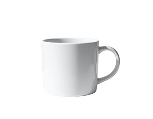 White mug, simple and round, with handle