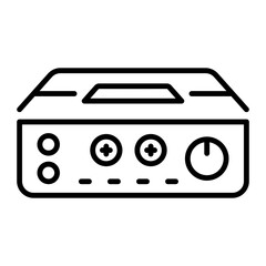 A linear icon showing an audio interface