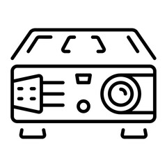 Line style icon representing a video projector