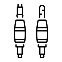 A line style icon depicting an audio jack