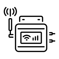 A linear icon showing a signal booster