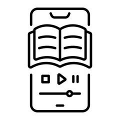 A linear icon showing an audiobook