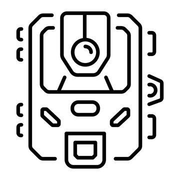 An outline style icon depicting a camera trap