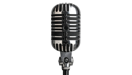 Fototapeta premium Mic PNG, Professional Microphone for Singing, Recording, and Broadcasting, Transparent Background, Audio Equipment Illustration, Music and Podcast Design