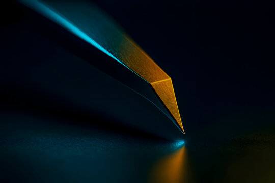 AFM Nanoprobe Tip on Surface (Atomic Force Microscope)