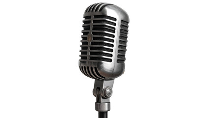 Fototapeta premium Mic PNG, Professional Microphone for Singing, Recording, and Broadcasting, Transparent Background, Audio Equipment Illustration, Music and Podcast Design