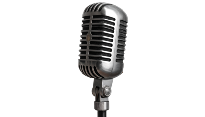 Mic PNG, Professional Microphone for Singing, Recording, and Broadcasting, Transparent Background, Audio Equipment Illustration, Music and Podcast Design