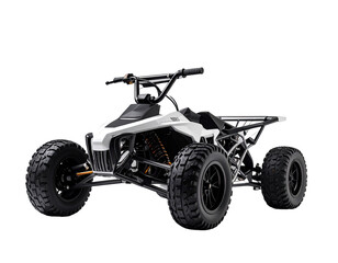 Obraz premium White and black ATV, front view