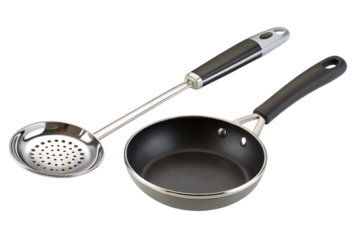 Nonstick Frying Pan and Slotted Spoon