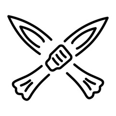 A linear icon showing an obsidian knife