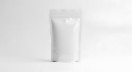 White Plastic Food Pouch Packaging Mockup.