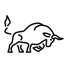 A line style icon depicting a bull