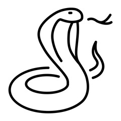 A line style icon showing a snake