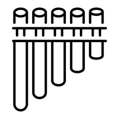 A linear icon depicting a tribal flute