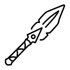 A linear icon showing a spear weapon 