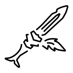 A line style icon representing a dagger