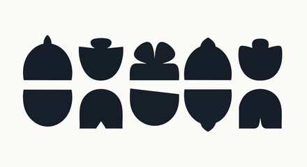 Abstract geometric shapes on white background create a minimalist modern pattern for artistic projects