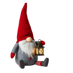 Christmas Gnome Decoration Festive Red Hat  Lantern