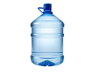 Large, light-blue plastic water jug with a handle