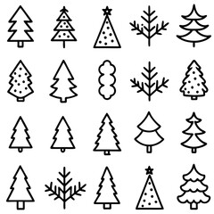 Christmas Pine Tree Icon Bundle