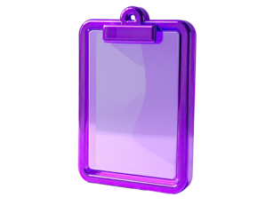 Purple clipboard, blank paper
