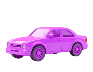 3D model of a vibrant purple car