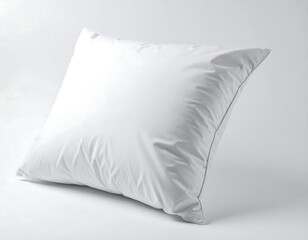 Blank white pillow against white background