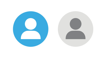 Two profile icons, blue and gray, for social media, user interface, or website design needs now and get creative