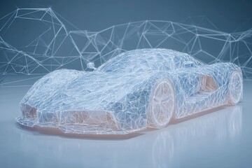 Abstract wireframe car model