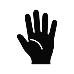 Obraz premium Black Silhouette of a Hand Displaying Four Fingers Upward gesture signal