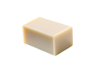 Rectangular bar of light beige soap